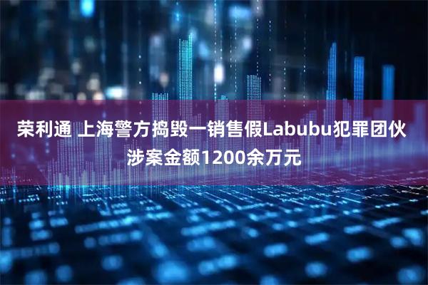 荣利通 上海警方捣毁一销售假Labubu犯罪团伙 涉案金额1200余万元