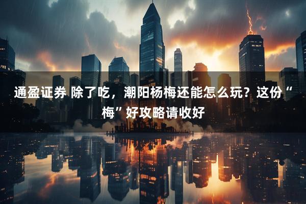 通盈证券 除了吃，潮阳杨梅还能怎么玩？这份“梅”好攻略请收好